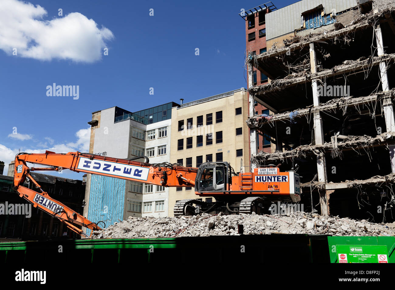 Abriss eines Gebäudes in Glasgow City Centre, Schottland, UK Stockfoto