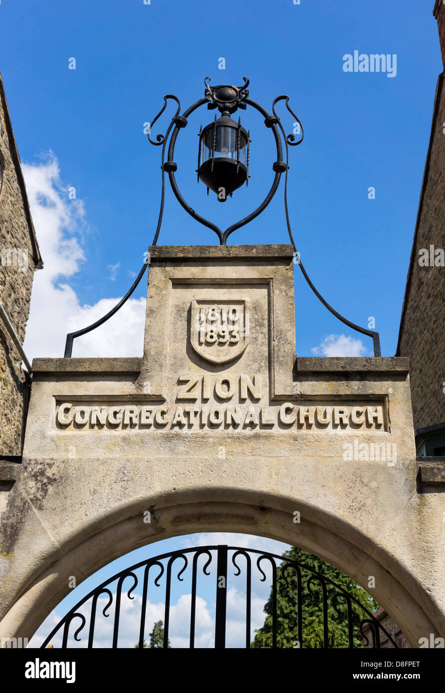 Zion Congregational Church Zeichen in Frome, Somerset, Großbritannien Stockfoto