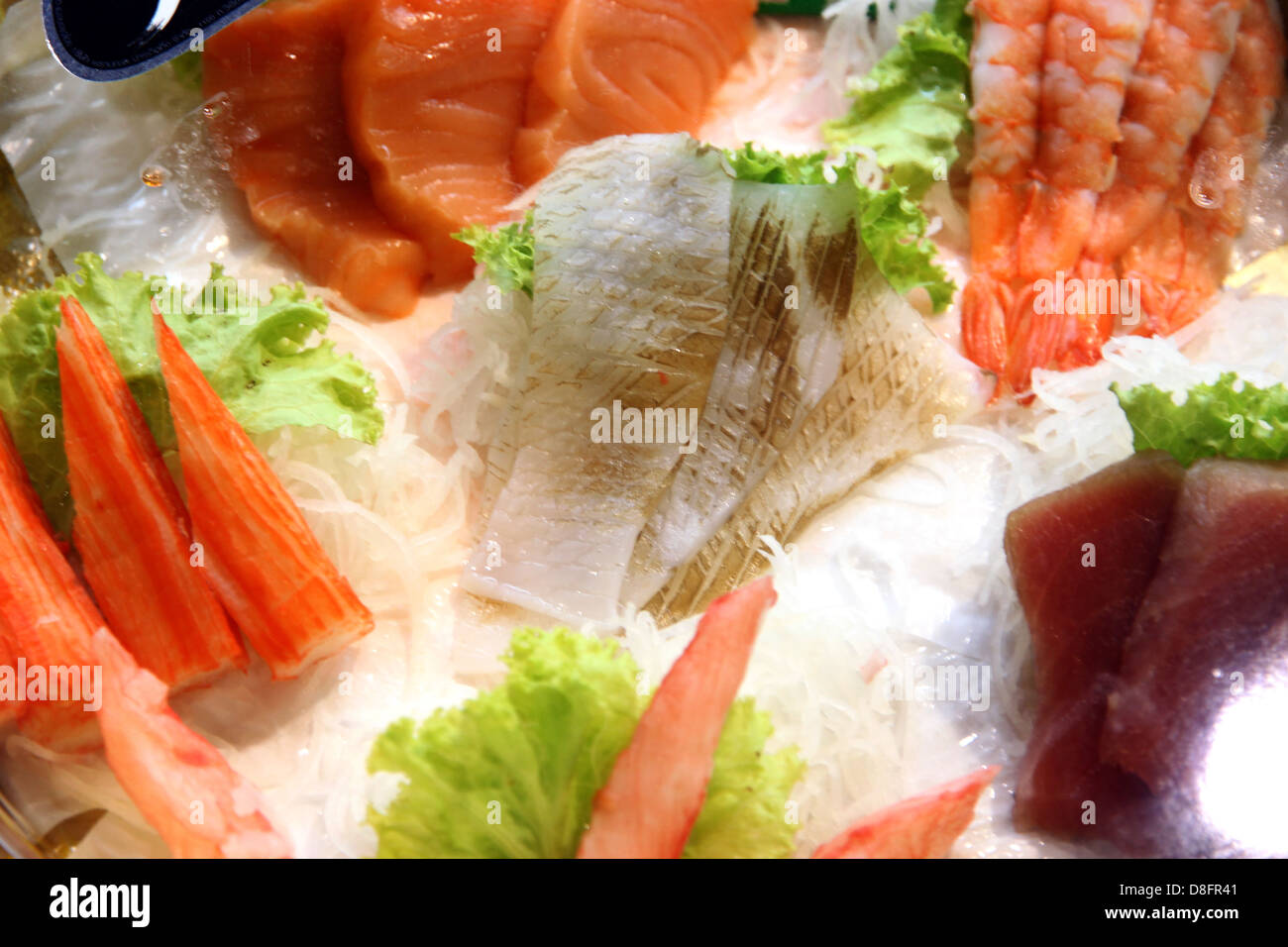 Fisch verwendet, um Sushi, Sushi ist eine Nahrung des japanischen. Stockfoto