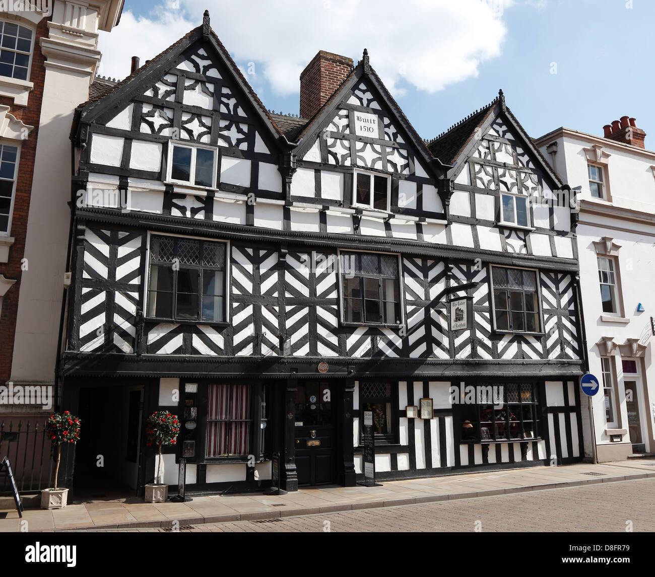 Original Tudor Gebäude erbaut 1510 Gehäuse Tee Zimmer Restaurant Bohrung Street Lichfield Stockfoto