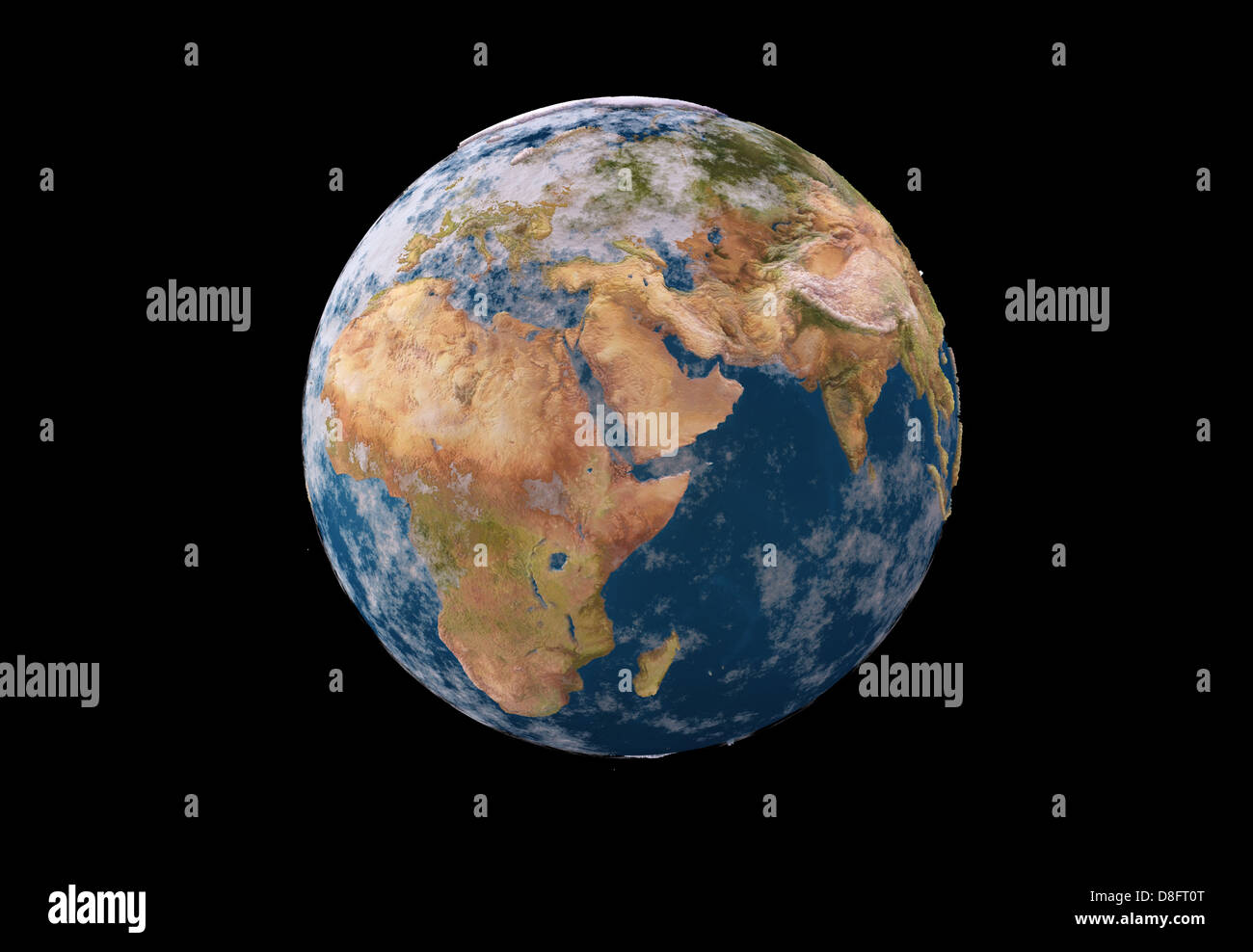 Die Erde im Raum mit Atmosphäre Stockfoto