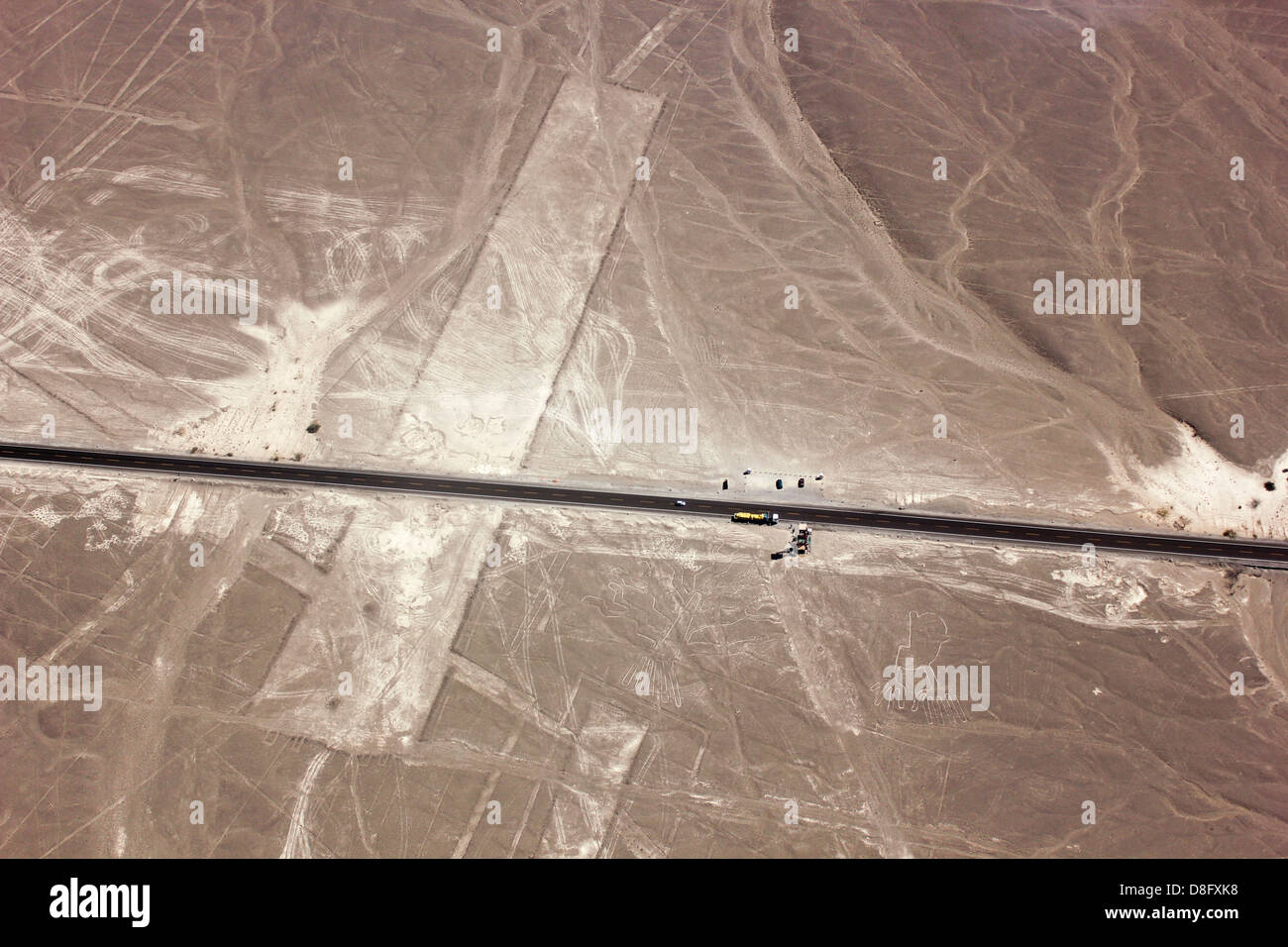 Pan-American Highway, Nazca-Wüste, Nazca-Linien Stockfoto