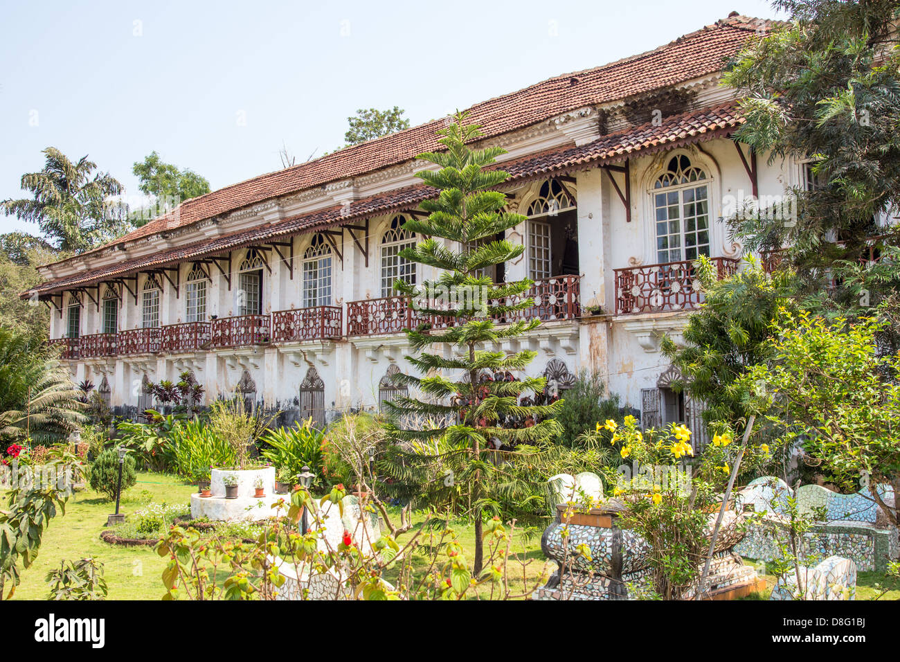 Haus Braganza, historisches Herrenhaus, Chandor, Goa, Indien Stockfoto