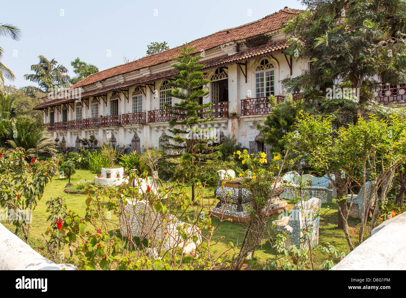 Haus Braganza, historisches Herrenhaus, Chandor, Goa, Indien Stockfoto