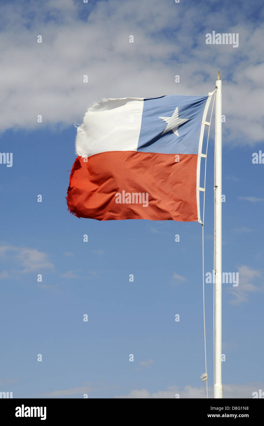 Chilenische Flagge gebrochen Stockfoto