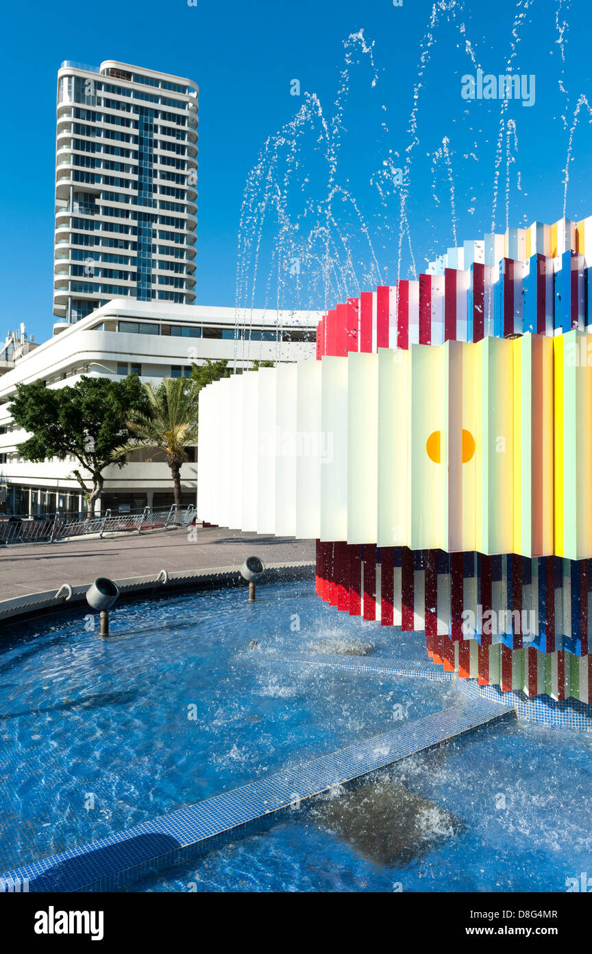 Israel, Tel Aviv - Dizengoff Square Brunnen Stockfoto