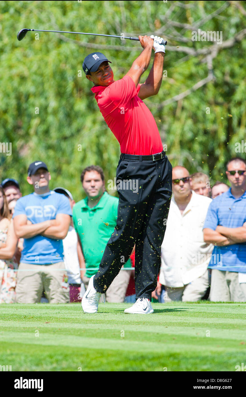 3. Juni 2012: Tiger Woods in Aktion während der Endrunde der The Memorial Tournament im Muirfield Village Golf Club in Dublin, Ohio Stockfoto
