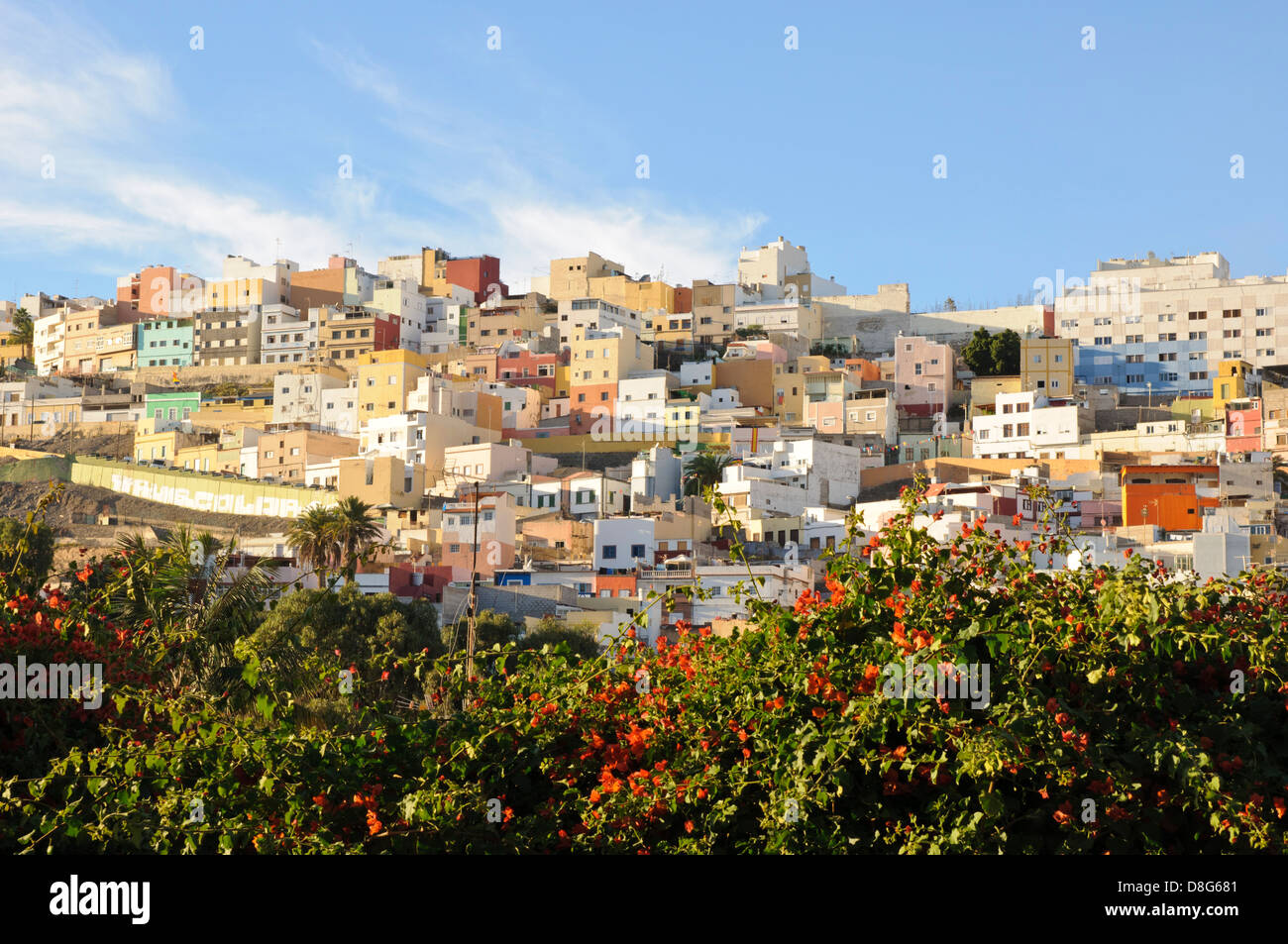 Wohngebiet auf einem Hügel, Las Palmas de Gran Canaria, Gran Canaria, Kanarische Inseln, Spanien, Europa Stockfoto