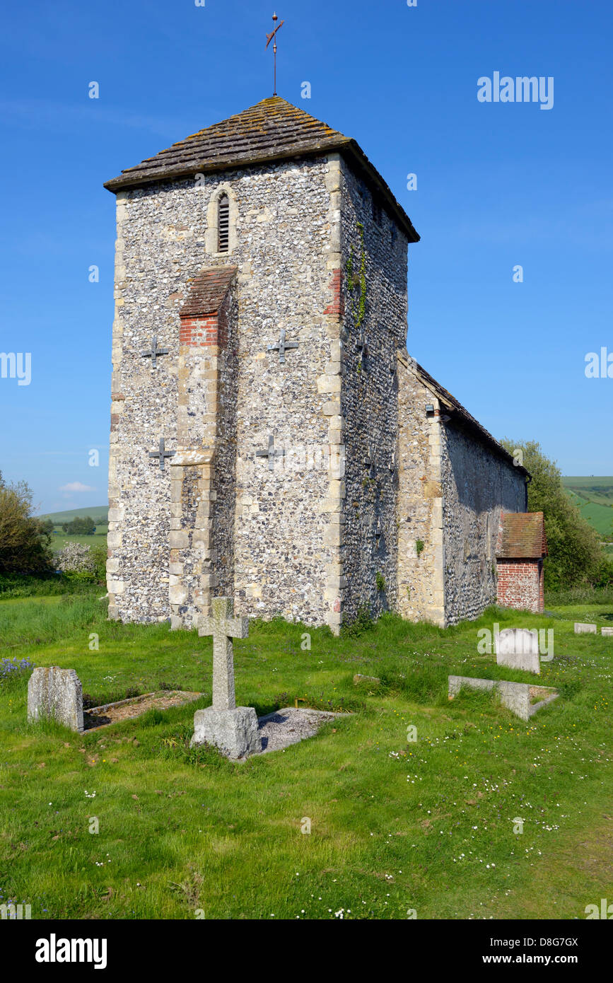 Die Kirche Saint Botolph, Botolphs, in der Nähe von Steyning, West Sussex Stockfoto