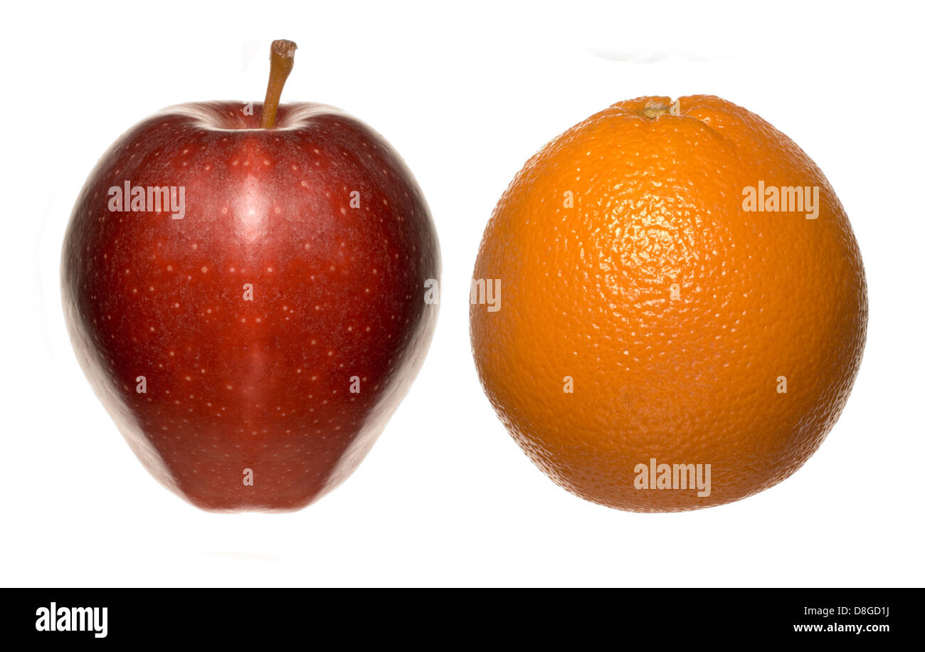 Apfel-orange Stockfoto