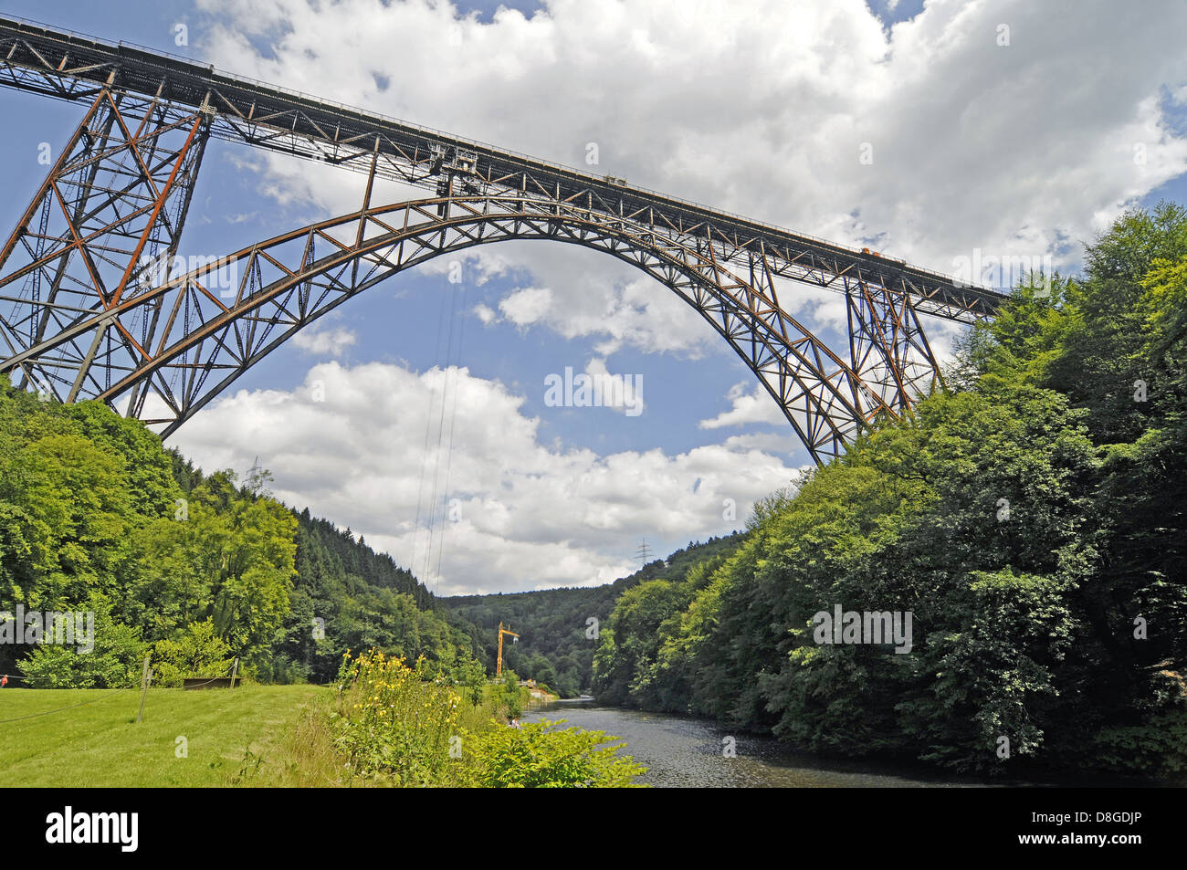 Historische Eisenbahnbrücke Stockfoto