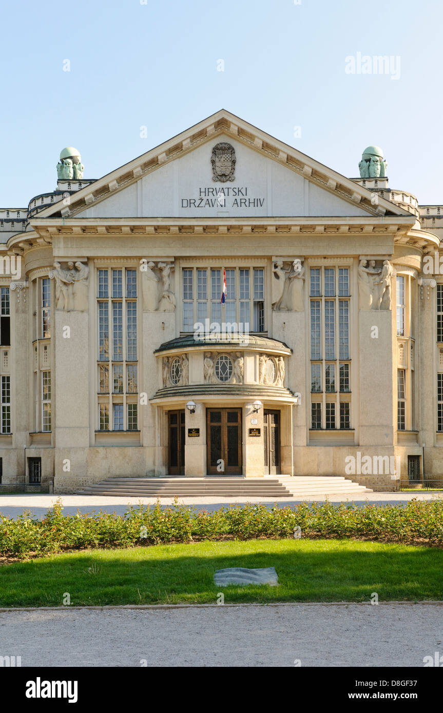 Kroatische Staatsarchiv, Zagreb, Kroatien Stockfoto