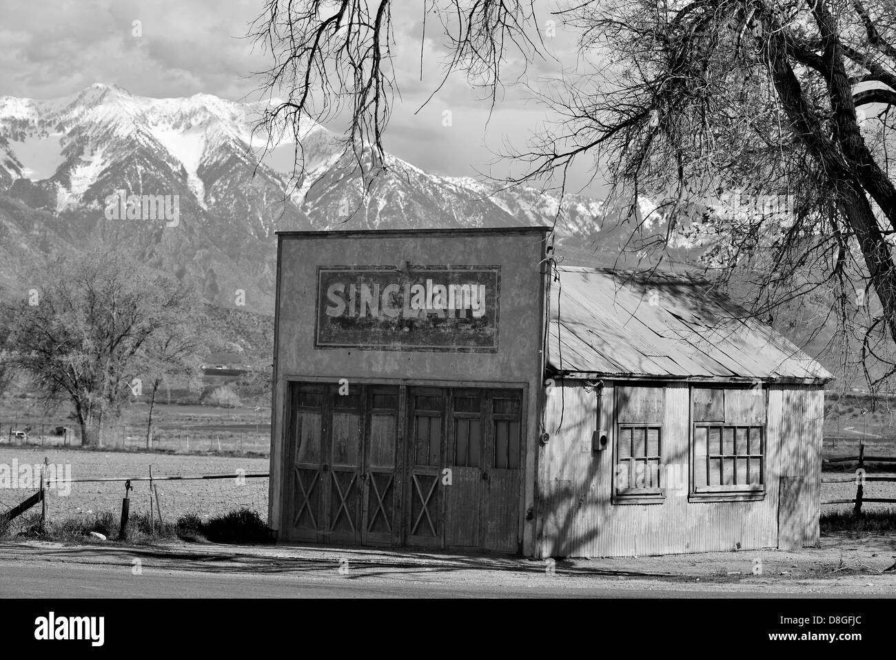 Alten Sinclair-Tankstelle in Elberta, Utah. Stockfoto