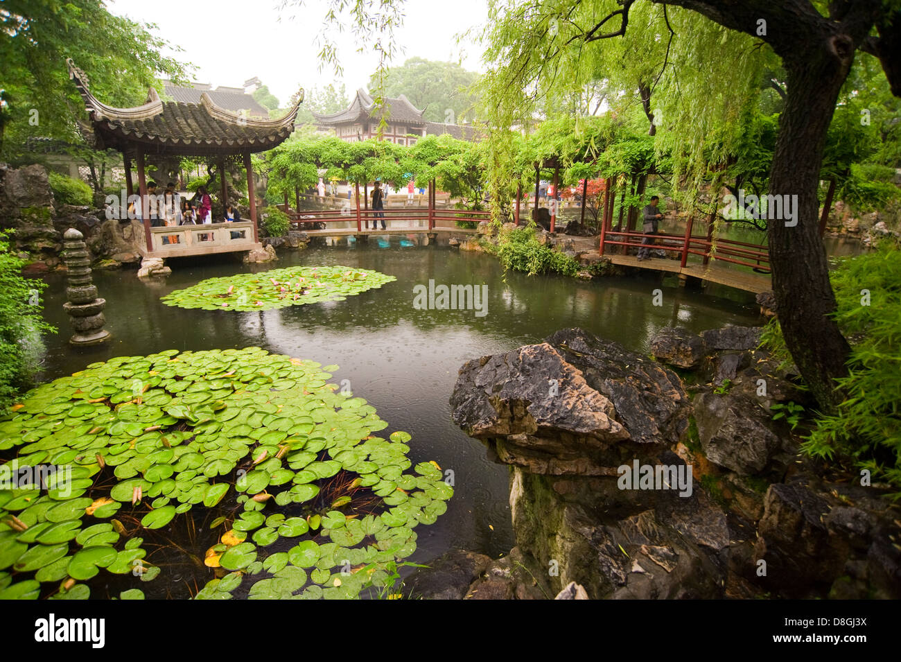 Die berühmten Lingering Garten von Suzhou, China. Stockfoto