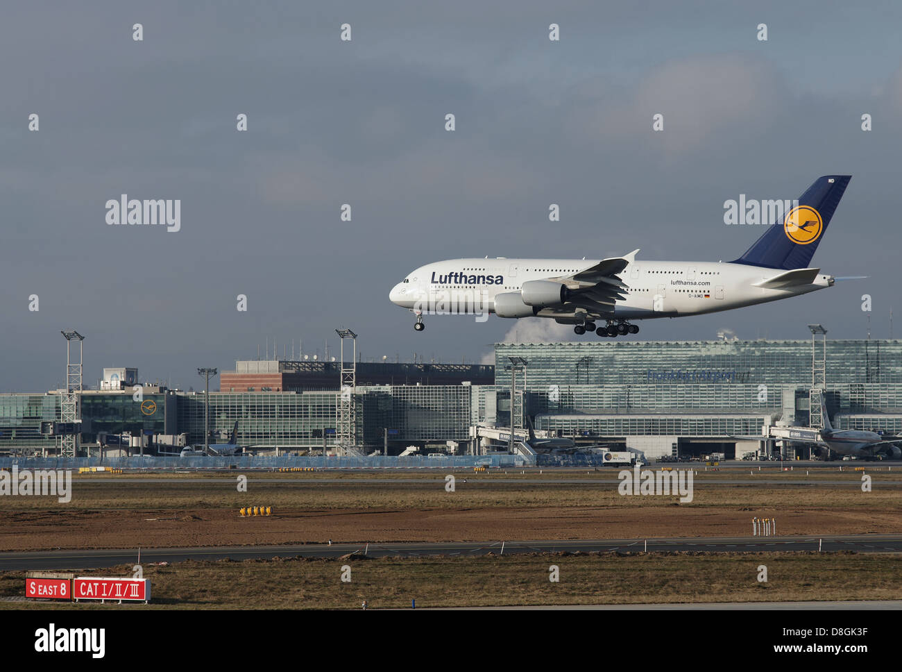 Eine 380 Frankfurt Flughafen Stockfoto