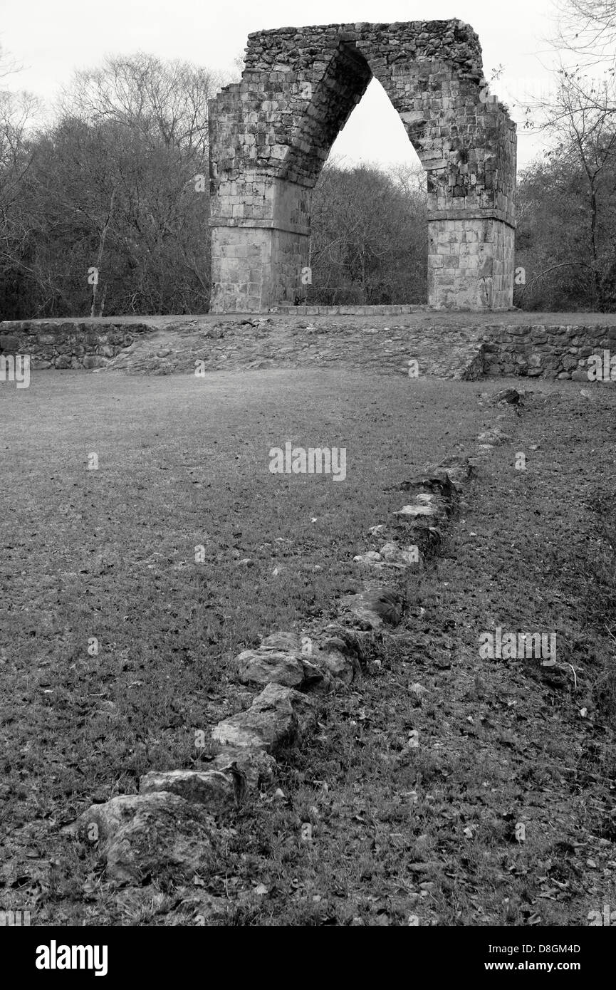 Bogen oder El Arco, Tor zu den Maya-Ruinen von Kabah, Yucatan, Mexiko Stockfoto