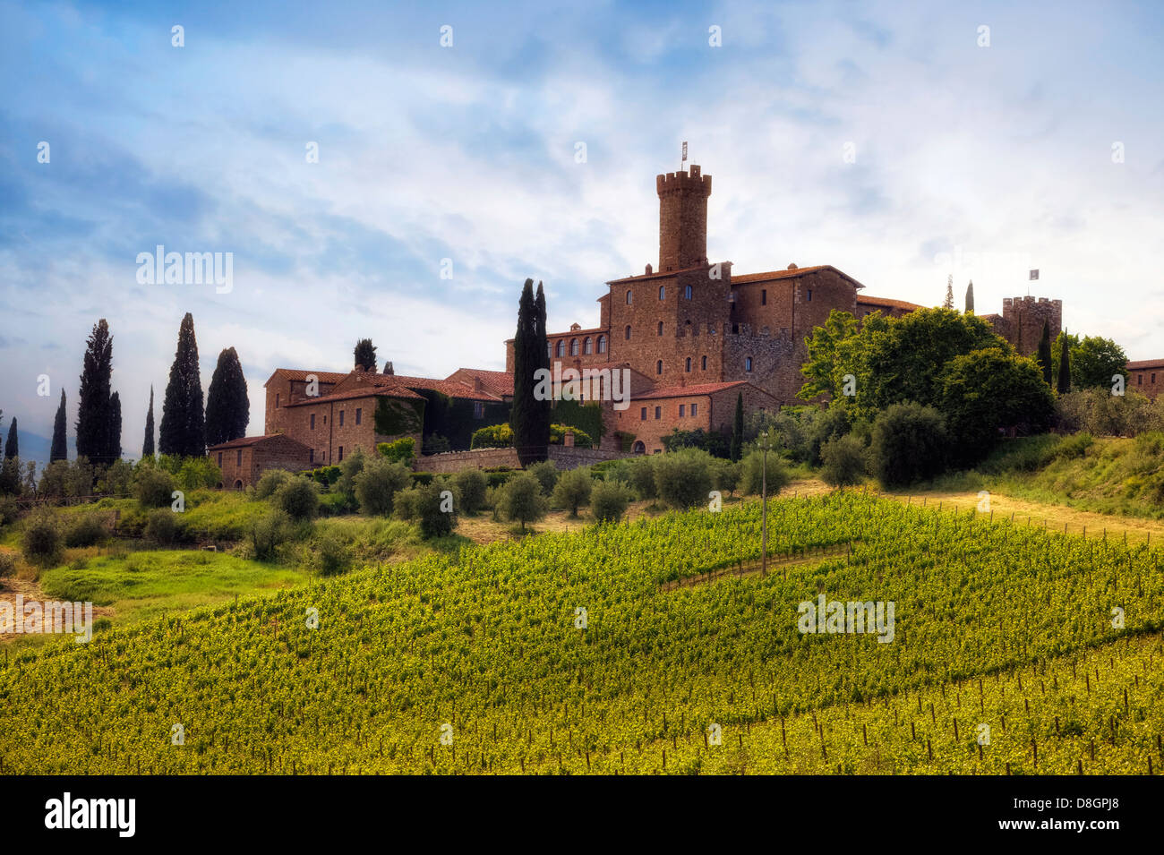 Castello di Poggio Alle Mura, Montalcino, Toskana, Italien Stockfoto