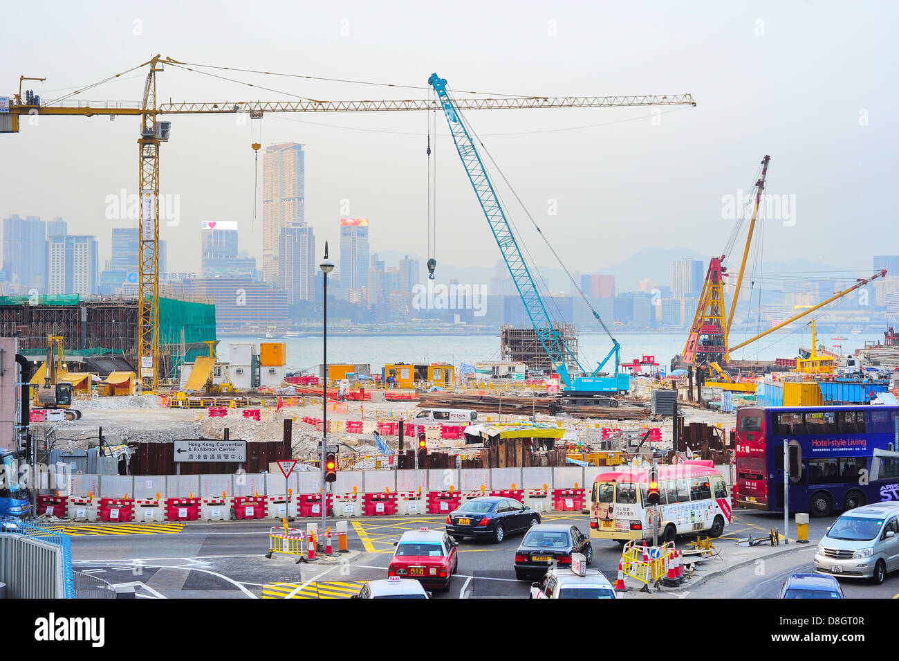 Baustelle in Hong Kong Stockfoto