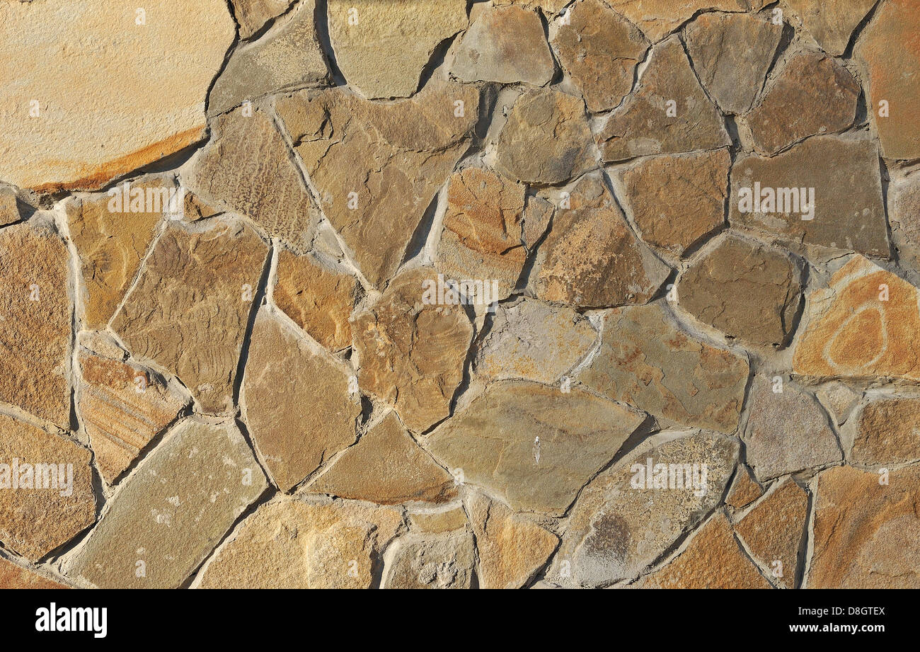 Stein Fliesen Wand Stockfoto