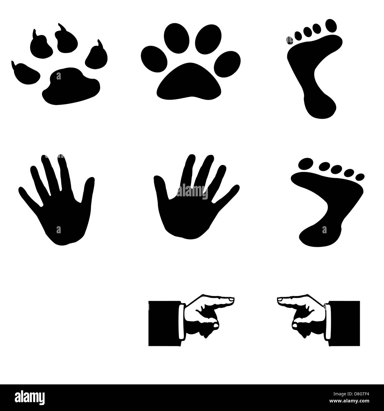 Diese Silhouette Hand Und Pfote Hund Und Katze Tatze Und Hand Und Fuss Stockfotografie Alamy