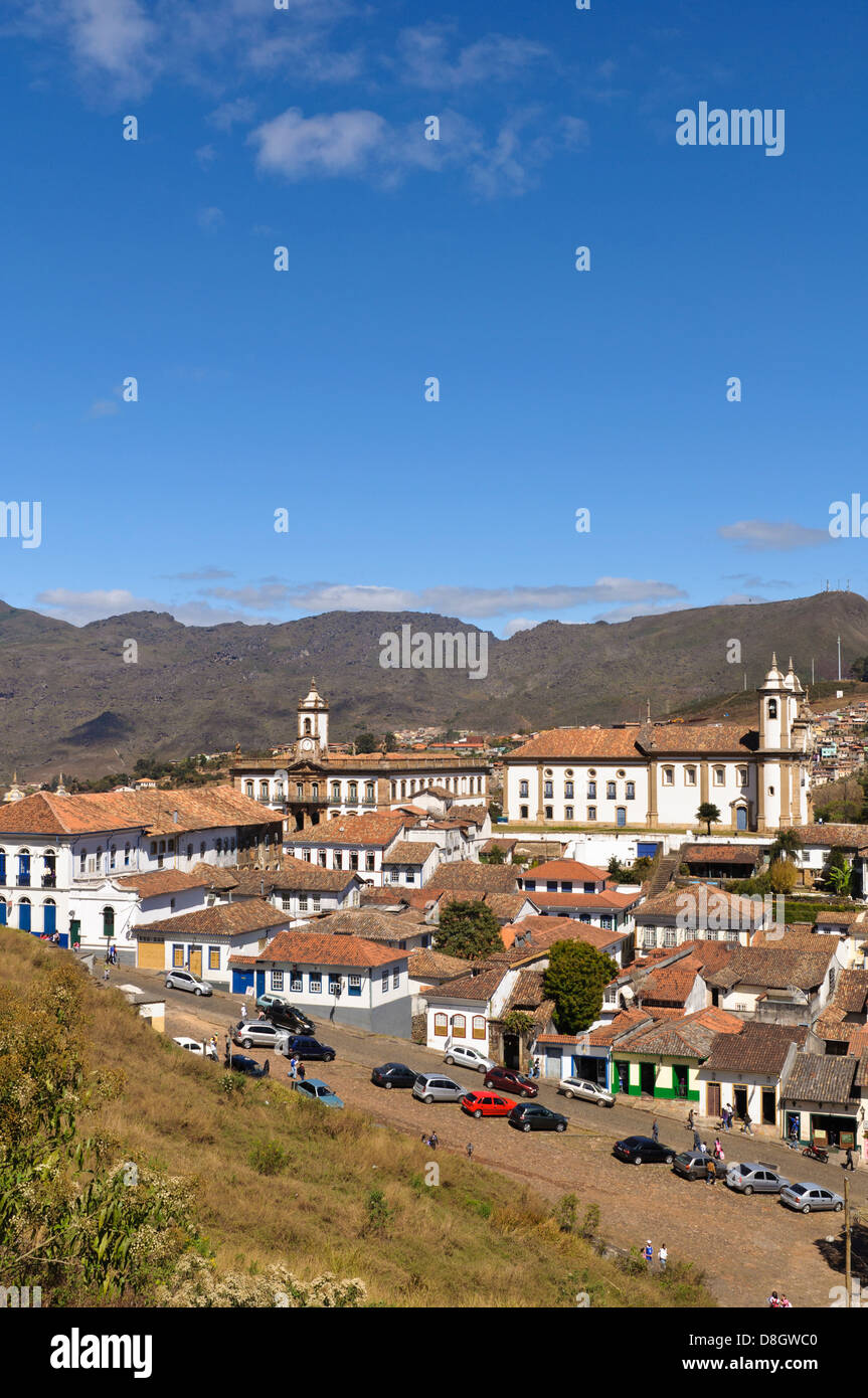 Blick über Ouro Preto, Minas Gerais, Brasilien Stockfoto