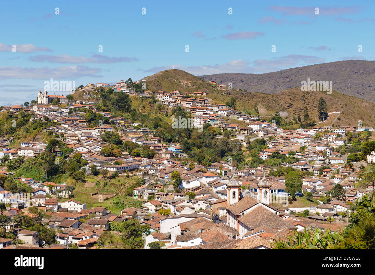 Blick über Ouro Preto, Minas Gerais, Brasilien Stockfoto