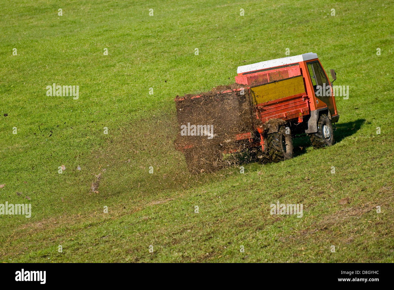 Traktor bei der Arbeit Stockfoto