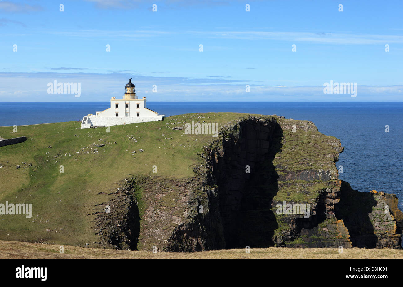 Stoner Head Leuchtturm in Sutherlands in den Highlands von Schottland Stockfoto