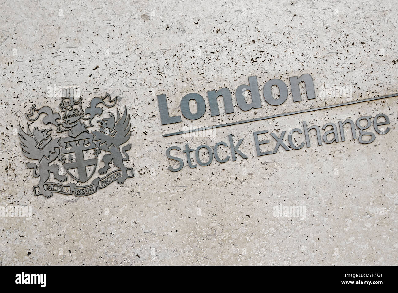 London Stock Exchange Zeichen, London, Vereinigtes Königreich. Stockfoto