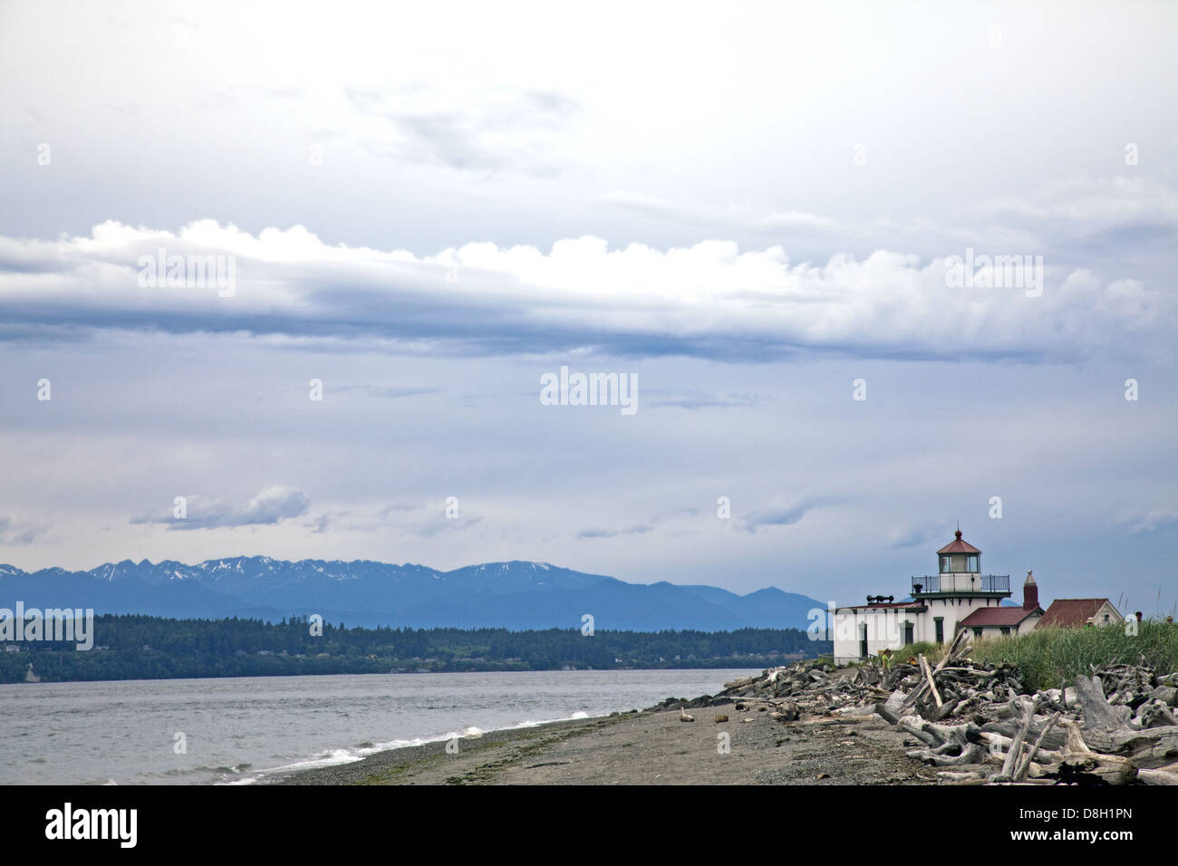 Westlichen Leuchtturm am Puget Sound, Washington Stockfoto