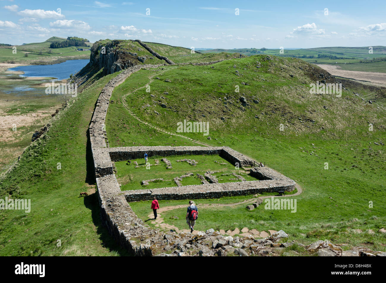 Sommer-Wanderer am Hadrianswall Stockfoto