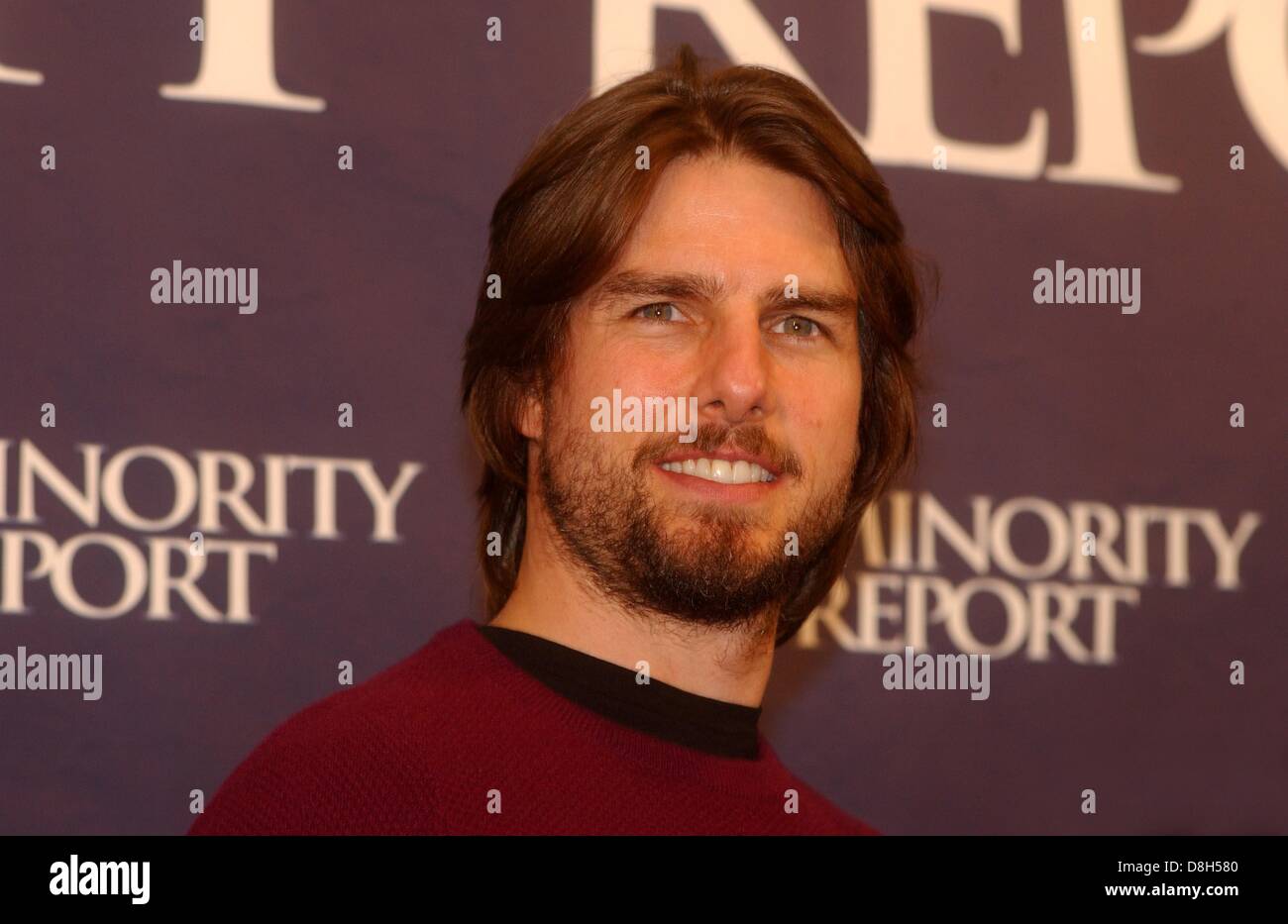 Tom Cruise bei der Präsentation seines neuen Films "Minority Report" in Berlin. Stockfoto