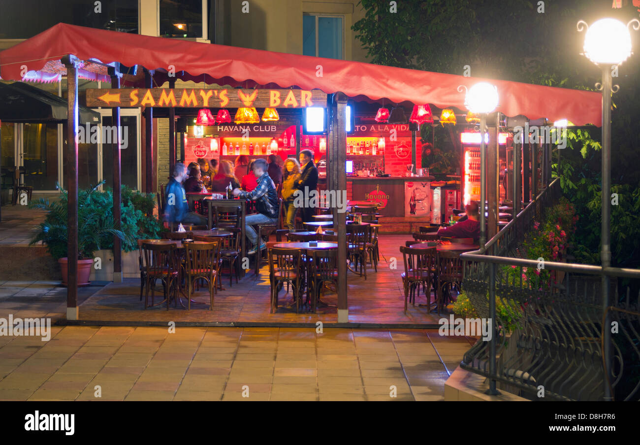 Europa, Veliko Tarnovo, Bulgarien open Air bar Stockfoto