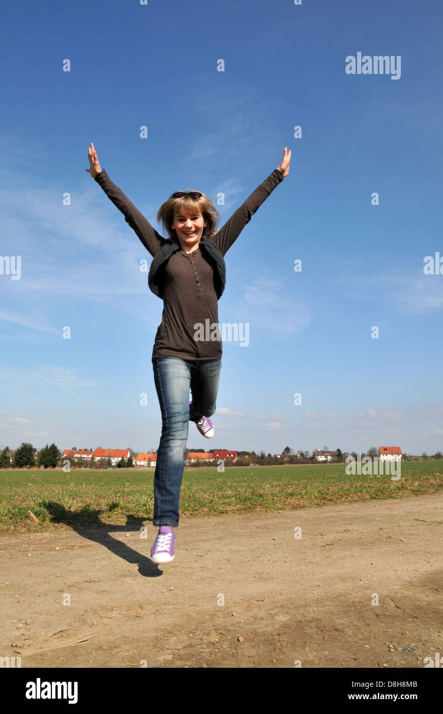 Freuden springen Stockfoto