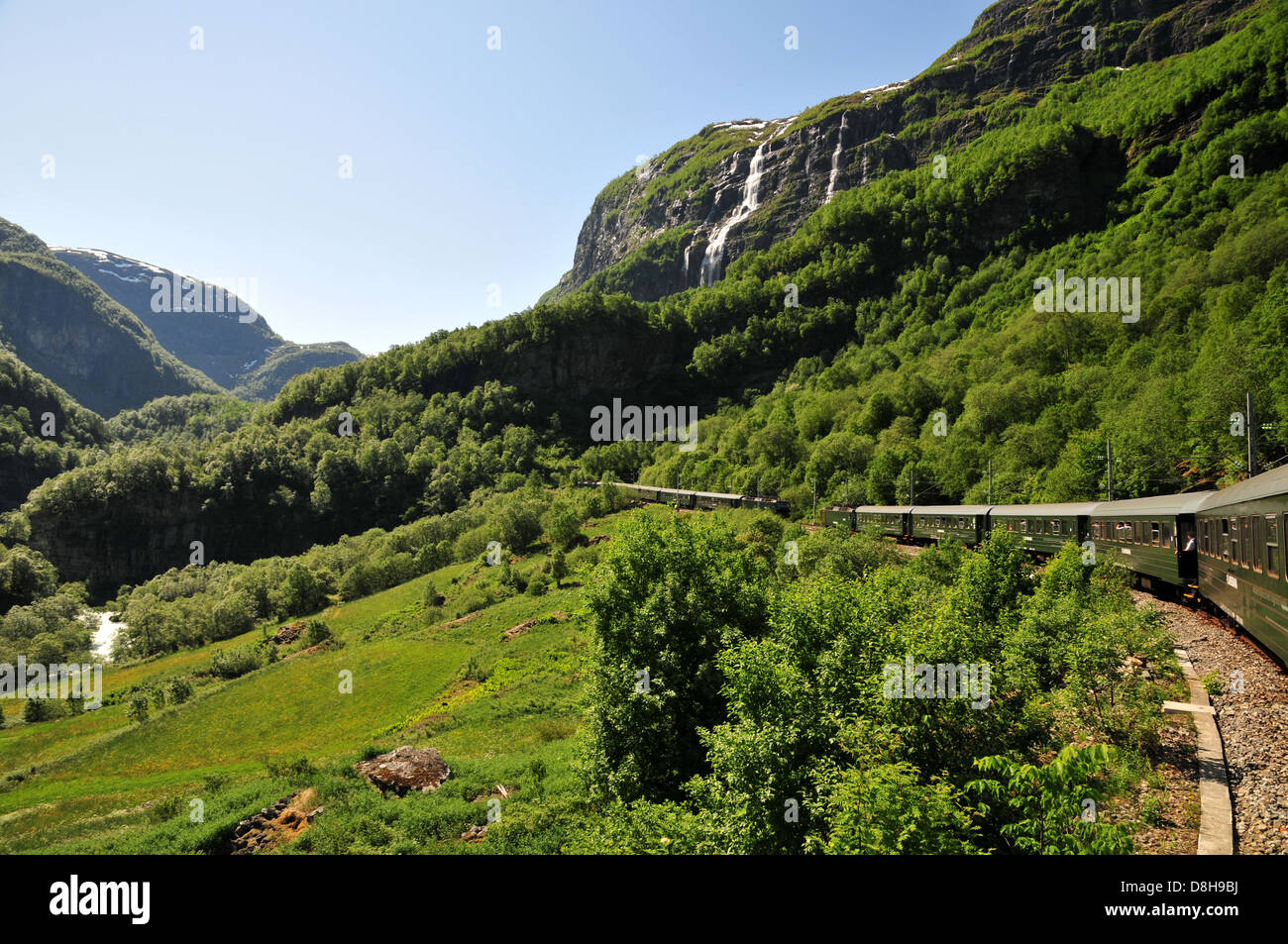 Flam Railway in Norwegen Stockfoto
