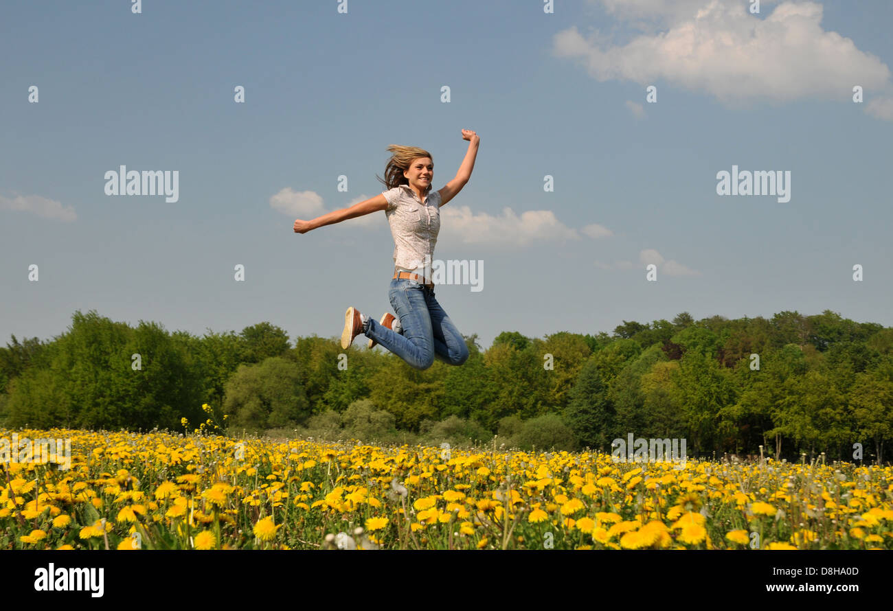 Freuden springen Stockfoto