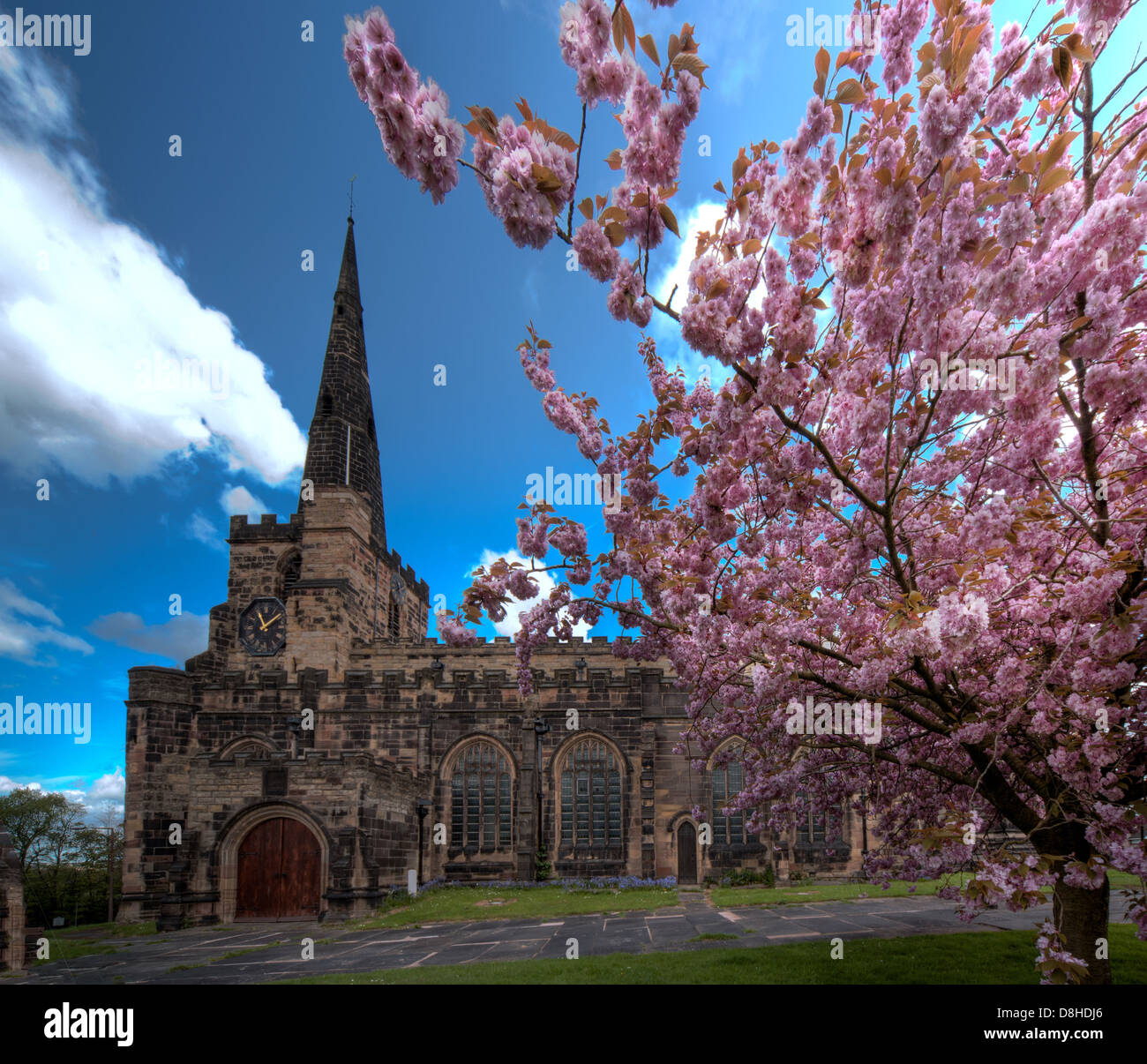 St. Oswalds Kirche, Golborne Road, Winwick, Warrington, Cheshire, England, UK, WA2 8SZ Stockfoto