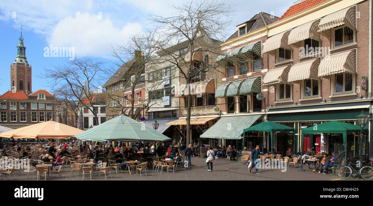Niederlande, den Haag, Grote Markt, quadratisch, Café, Menschen, Stockfoto