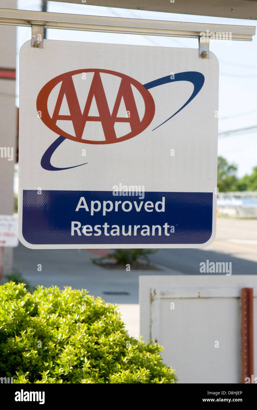 AAA genehmigt Restaurant Schild USA. Stockfoto