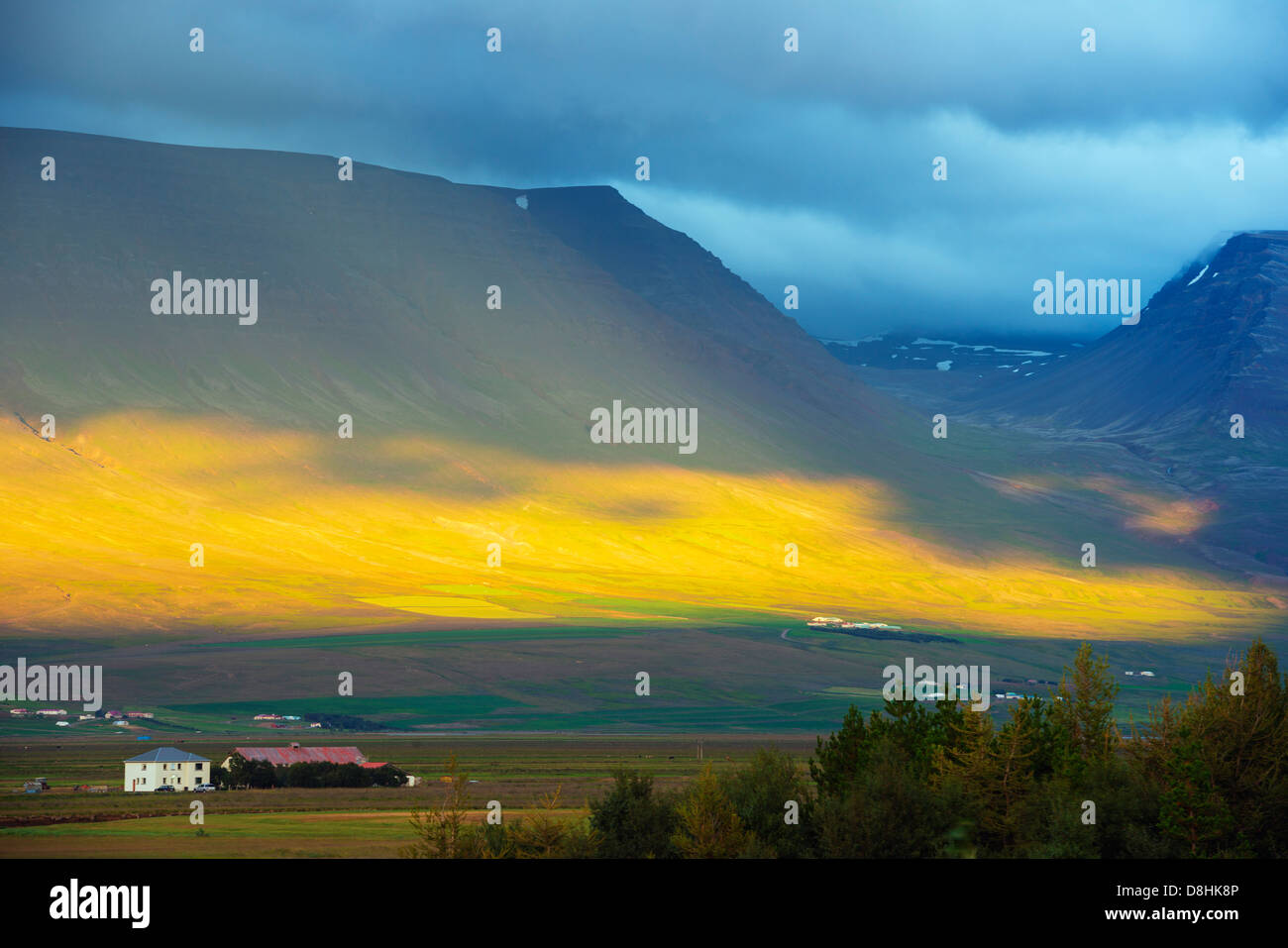 Island, Nord-Region, Landschaft bei Varmahlid Stockfoto
