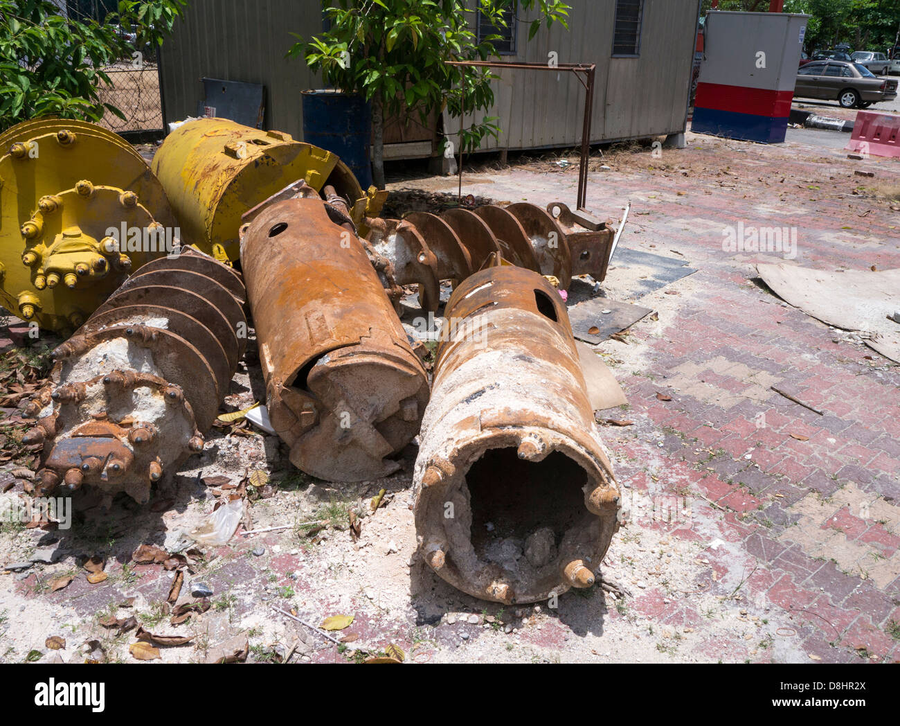 Langweilige Drill Gruben. Stockfoto