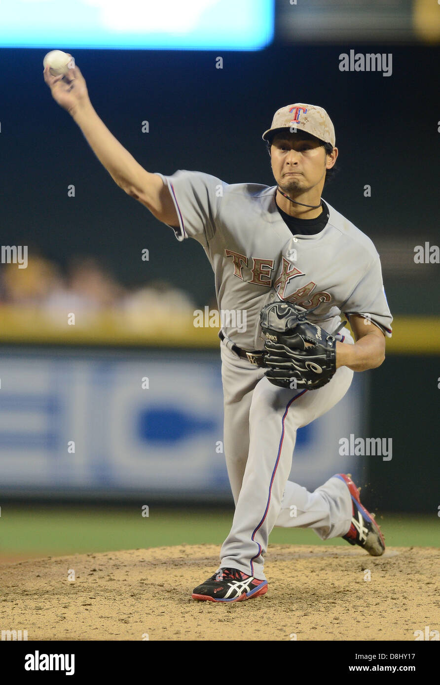 Yu Darvish (Rangers), 27. Mai 2013 - MLB: MLB Spiel zwischen den Arizona Diamondbacks und die Texas Rangers in Phoenix, Arizona, Vereinigte Staaten von Amerika. (Foto: AFLO) Stockfoto