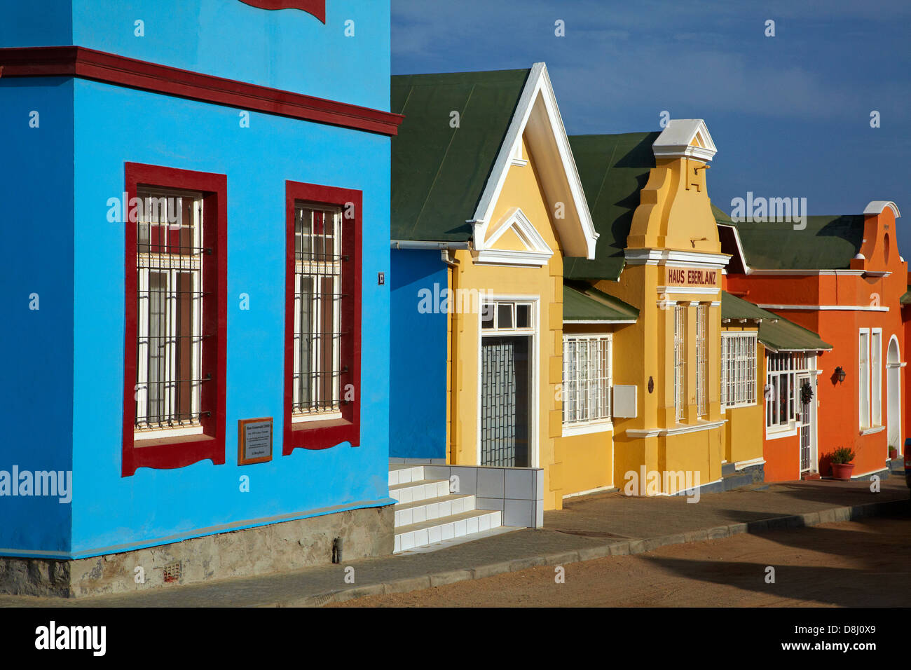 Bunte deutsche Kolonialarchitektur, Lüderitz, Namibia, Afrika Stockfoto