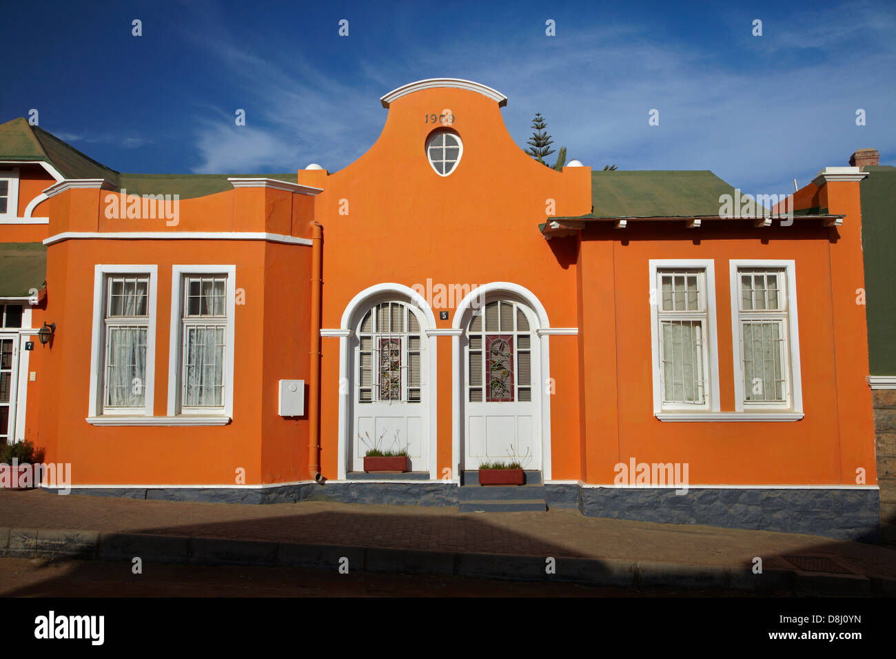 Bunte deutsche Kolonialarchitektur, Lüderitz, Namibia, Afrika Stockfoto