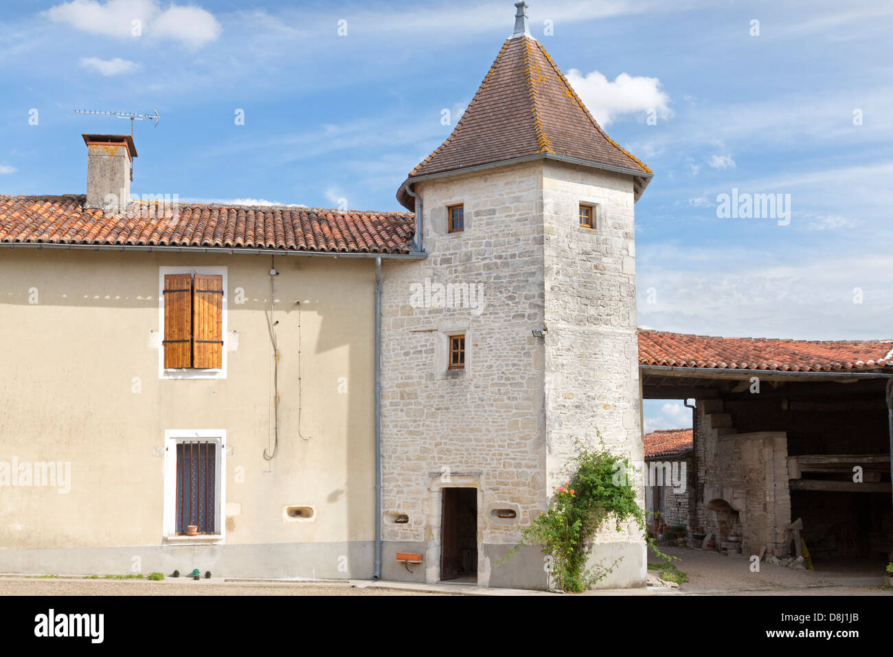 Bauernhaus, Charentes, Frankreich Französisch Stockfoto