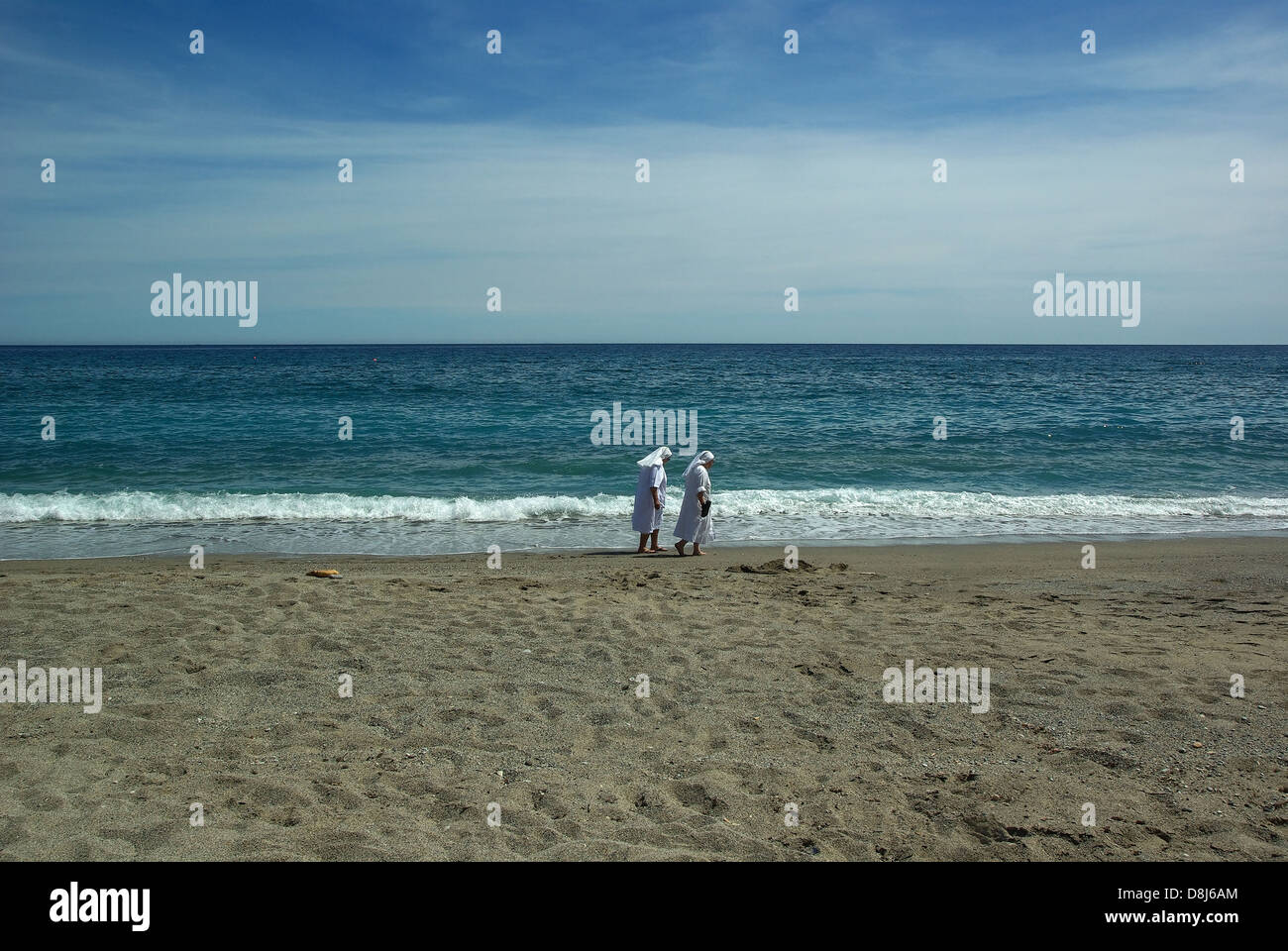 Nonnen Fuß am Strand Stockfoto