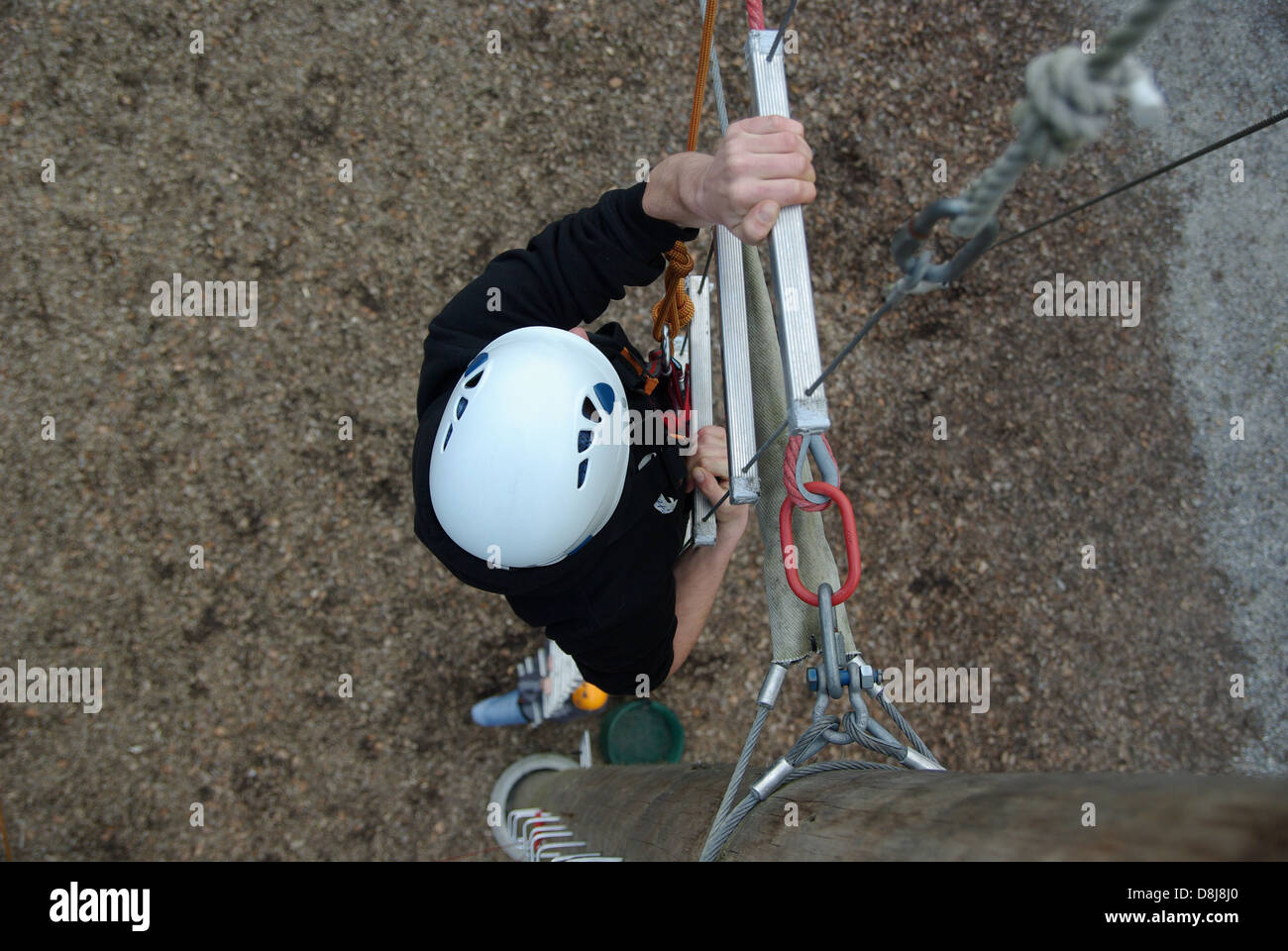 Erklimmen Sie die Strickleiter Stockfoto