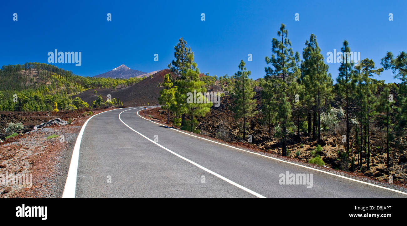 Teneriffa-Nationalpark. Autobahn. Stockfoto