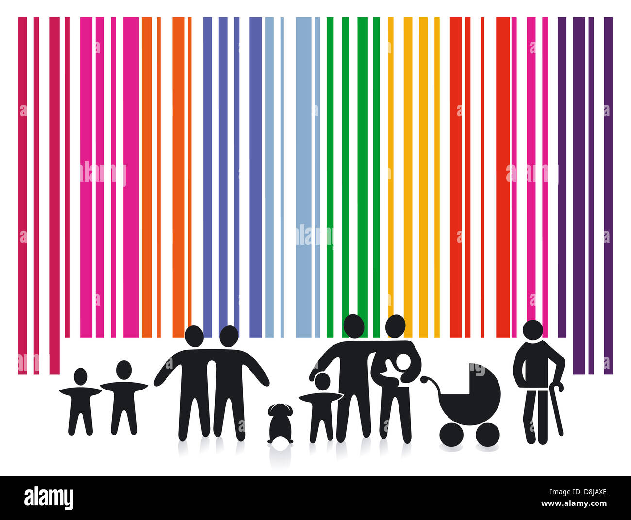 Barcode-Personen Stockfoto