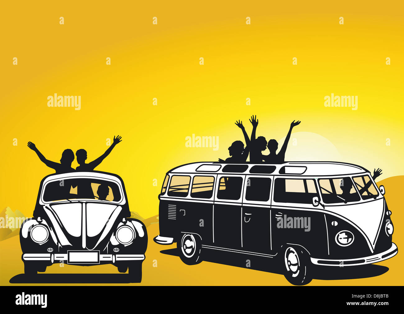 Reisen in den sechziger Jahren Stockfoto